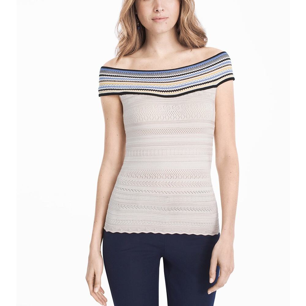 White House Black Market Stripe Sleeveless Top Blouse XS